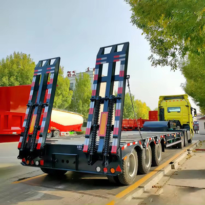 Μακρύ χερούλι 80t Lowbed Lowboy Loader με 2.3 άξονες και 1 έτος υπηρεσία μετά την πώληση