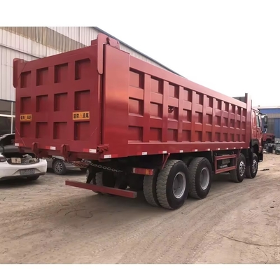 HOWO 8X4 375 Tipper 500HP Tipperχρησιμοποιούμενο φορτηγό σκουπιδιών με εναέρια ανάρτηση οδηγός πρώτο κάθισμα