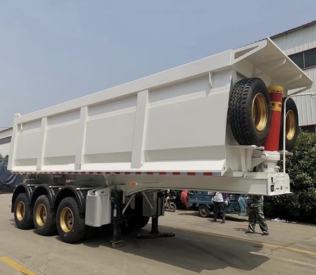 40-80 τόνων Τριάξο U-Type Dump Truck Semi-Trailer με ABS αντιμπλοκάρισμα σύστημα πέδησης