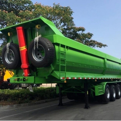 Χάλυβα 1820mm βαρύ φορτίο 2 άξονες U σχήμα Dump Semi Trailers για πέτρα / ορυχείο / άμμο
