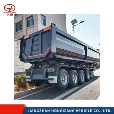 Ατσάλι 4 άξονες 80tons Dump Semi Truck Trailer Tipper Trailer ABS Αντιμπλοκαριστικό σύστημα πέδησης