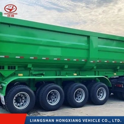 Ατσάλι 4 άξονες 80tons Dump Semi Truck Trailer Tipper Trailer ABS Αντιμπλοκαριστικό σύστημα πέδησης