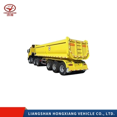 Ατσάλι 4 άξονες 80tons Dump Semi Truck Trailer Tipper Trailer ABS Αντιμπλοκαριστικό σύστημα πέδησης