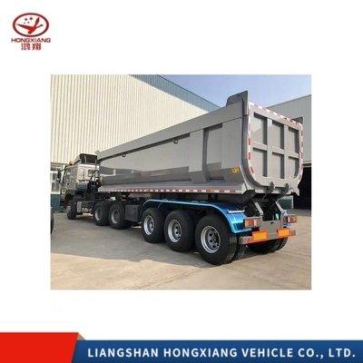 Ατσάλι 4 άξονες 80tons Dump Semi Truck Trailer Tipper Trailer ABS Αντιμπλοκαριστικό σύστημα πέδησης