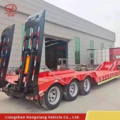 40 τόνους 3 άξονες 4 άξονες Lowboy Semi Trailer με υψηλή χωρητικότητα φορτίου και αντοχή
