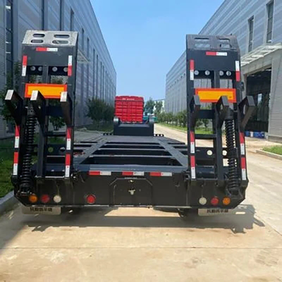 40 τόνους 3 άξονες 4 άξονες Lowboy Semi Trailer με υψηλή χωρητικότητα φορτίου και αντοχή