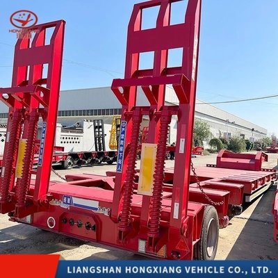 Χάλυβα 13m 60ton Υδραυλικό Lowboy Low Bed Truck Trailer για τη μεταφορά βαρέων φορτίων