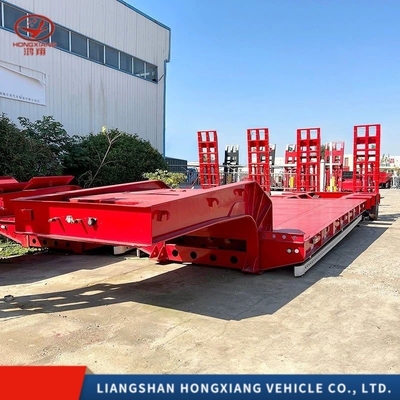 Χάλυβα 13m 60ton Υδραυλικό Lowboy Low Bed Truck Trailer για τη μεταφορά βαρέων φορτίων