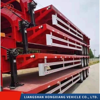 Χαμηλό φορτίο Εκσκαφέας Μεταφορών Βήμα Drop Deck Trailers 3/4 Άξονες Χάλυβα 12r22.5 Ελαστικά