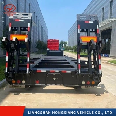 Χαμηλό φορτίο Εκσκαφέας Μεταφορών Βήμα Drop Deck Trailers 3/4 Άξονες Χάλυβα 12r22.5 Ελαστικά