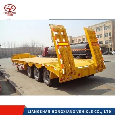 Χαμηλό φορτίο Εκσκαφέας Μεταφορών Βήμα Drop Deck Trailers 3/4 Άξονες Χάλυβα 12r22.5 Ελαστικά