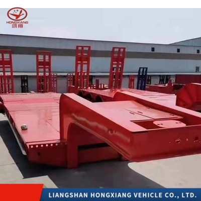 Χαμηλό φορτίο Εκσκαφέας Μεταφορών Βήμα Drop Deck Trailers 3/4 Άξονες Χάλυβα 12r22.5 Ελαστικά