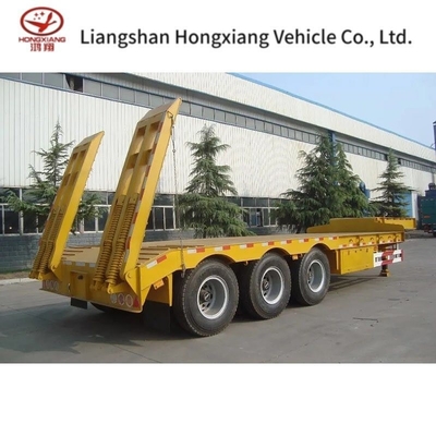 Βαθμός βαρέος φορτίος 60 τόνων Lowboy Trailer Trucks 3/4 Axles Lowbed Semi-Trailer