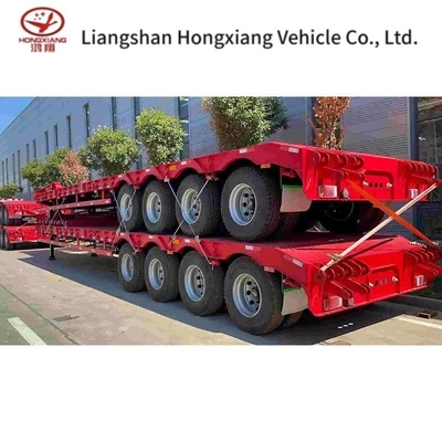 Βαθμός βαρέος φορτίος 60 τόνων Lowboy Trailer Trucks 3/4 Axles Lowbed Semi-Trailer