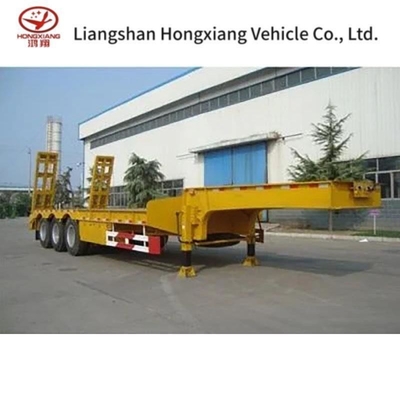 Βαθμός βαρέος φορτίος 60 τόνων Lowboy Trailer Trucks 3/4 Axles Lowbed Semi-Trailer