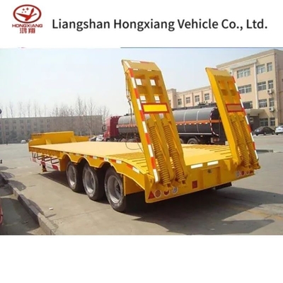 Βαθμός βαρέος φορτίος 60 τόνων Lowboy Trailer Trucks 3/4 Axles Lowbed Semi-Trailer