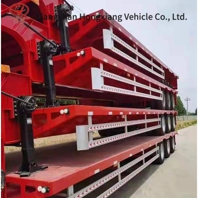Τρόπος κυκλοφορίας 2240mm 13m 60-80t Semi-Relayer χαμηλό κρεβάτι για βαρύ εξοπλισμό Lowboy Flatbed Semi-Relayer