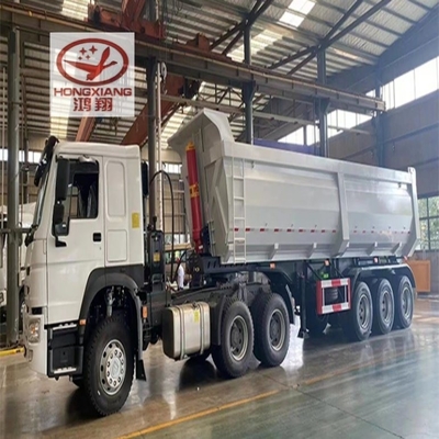 45cbm 40 50 60 τόνων U σχήμα πίσω άκρη γκρεμιστήρα ντάμπινγκ ημιφορτηγά ρυμουλκούμενα χάλυβα επίπεδα