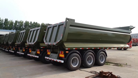 60 τόνων U σχήμα πίσω ρυμουλκούμενοι /Tri-Axles End Dump Tipping Semi Truck ρυμουλκούμενο