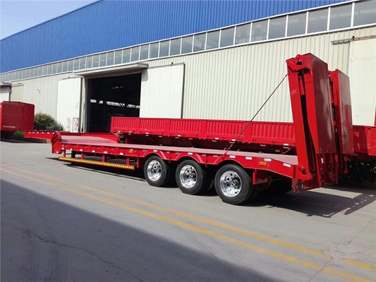 Υδραυλικό 4 άξονα 60ton Gooseneck Low Boy Low Bed Trailer 100 Ton Lowboy Semi Trailer