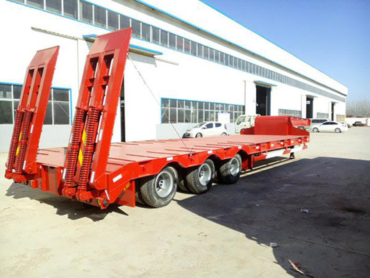 Υδραυλικό 4 άξονα 60ton Gooseneck Low Boy Low Bed Trailer 100 Ton Lowboy Semi Trailer