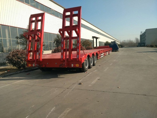 Υδραυλικό 4 άξονα 60ton Gooseneck Low Boy Low Bed Trailer 100 Ton Lowboy Semi Trailer