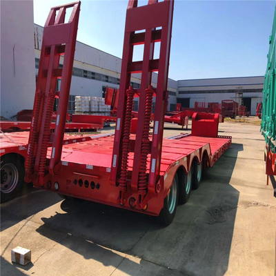 Αυτοαπορριπτόμενο 3 άξονα 60 τόνων 80 τόνων Lowboy Loader Lowbed Low Bed 3 Axltruck Semi Trailer