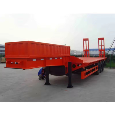 80 τόνων 3 άξονες Lowboy Low Flatbed Loader Trailer με σχεδιασμό flatbed