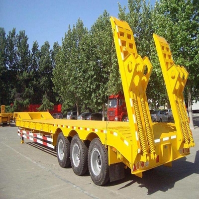 2 έτη εξυπηρέτηση μετά την πώληση Cross Arm Type 7 Axle Lowbeds Trailer Low Flatbed Semi Trailer