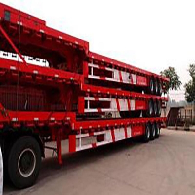 2 έτη εξυπηρέτηση μετά την πώληση Cross Arm Type 7 Axle Lowbeds Trailer Low Flatbed Semi Trailer