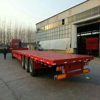 2 έτη εξυπηρέτηση μετά την πώληση Cross Arm Type 7 Axle Lowbeds Trailer Low Flatbed Semi Trailer