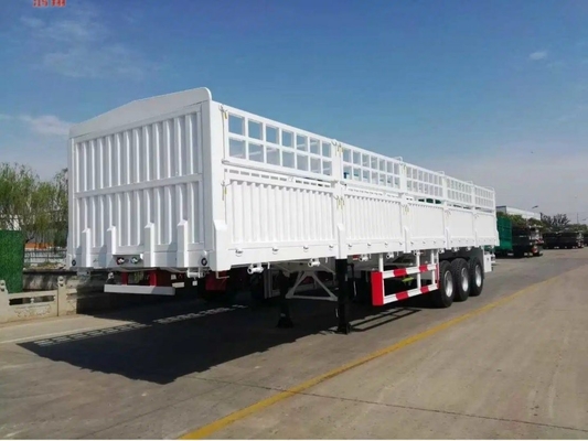 3 άξονας 45FT 48FT 60ton Dropside Cargo Sidewall Semi Trailer για ελαφρύ έργο Grade Side Wall Fence