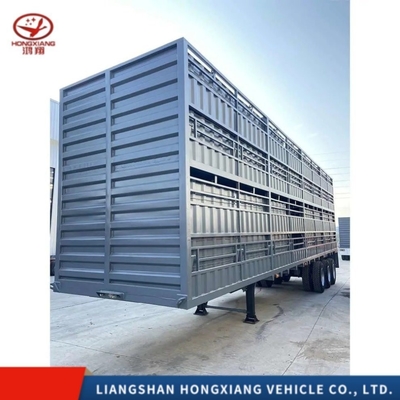 3 άξονας 45FT 48FT 60ton Dropside Cargo Sidewall Semi Trailer για ελαφρύ έργο Grade Side Wall Fence