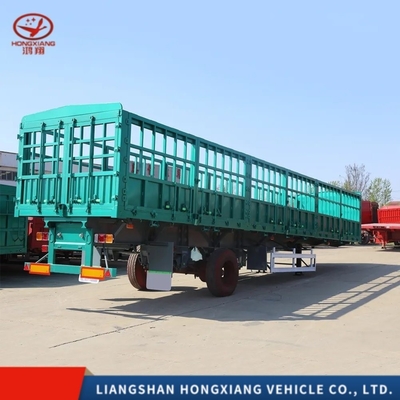 3 άξονας 45FT 48FT 60ton Dropside Cargo Sidewall Semi Trailer για ελαφρύ έργο Grade Side Wall Fence