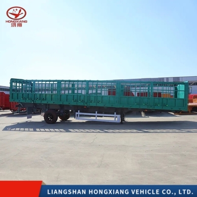 3 άξονας 45FT 48FT 60ton Dropside Cargo Sidewall Semi Trailer για ελαφρύ έργο Grade Side Wall Fence