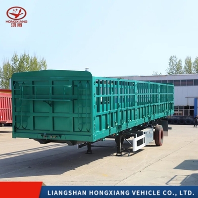 3 άξονας 45FT 48FT 60ton Dropside Cargo Sidewall Semi Trailer για ελαφρύ έργο Grade Side Wall Fence