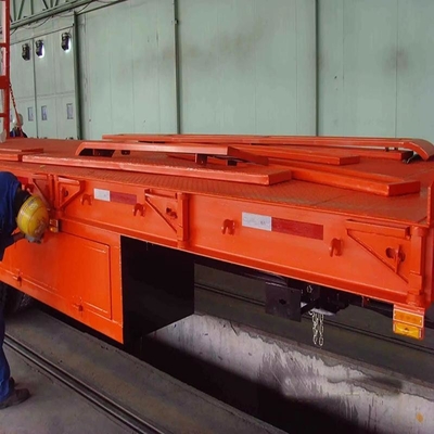 Προχωρημένο 2-άξονα 40t χαμηλό κρεβάτι εμπορευματοκιβώτιο υπόστρωμα επιφανειακό ρυμουλκούμενο με χειροκίνητο πόδι προσγείωσης