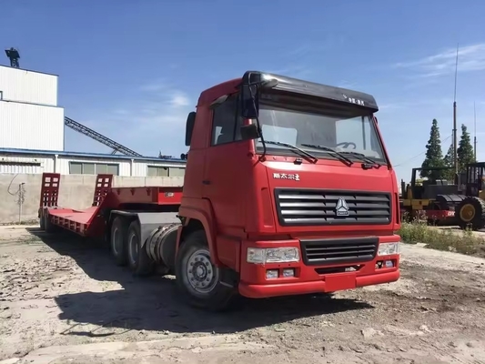 3-άξονα 10m-15m χαμηλό κρεβάτι ρυμουλκούμενο βαρύ ελκυστήρα επίπεδο κρεβάτι ημιρυμουλκούμενο για βαρύ εξοπλισμό