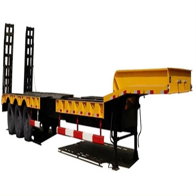 Προσαρμογή 3 Άξονες 80 100 τόνων χωρητικότητα Lowboy Semi Trailer για Front Loader Low Bed