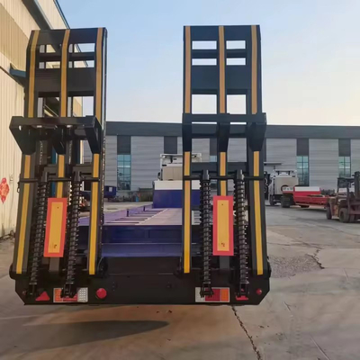 Μακρύ χερούλι 80t Lowbed Lowboy Loader με 2.3 άξονες και 1 έτος υπηρεσία μετά την πώληση