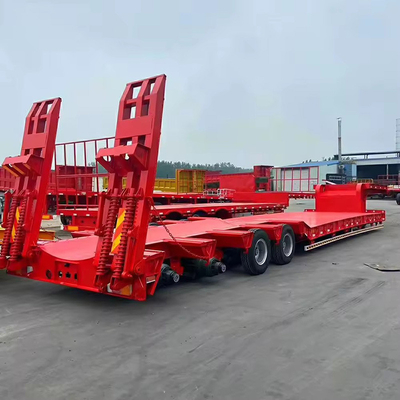 Μακρύ χερούλι 80t Lowbed Lowboy Loader με 2.3 άξονες και 1 έτος υπηρεσία μετά την πώληση