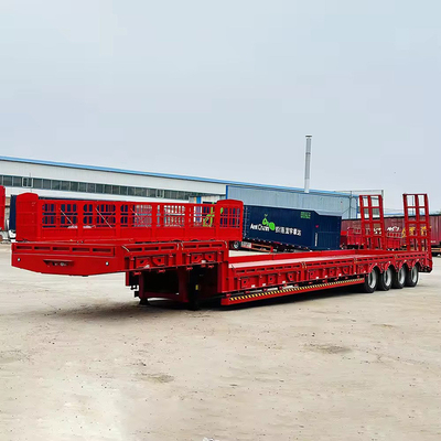 Μακρύ χερούλι 80t Lowbed Lowboy Loader με 2.3 άξονες και 1 έτος υπηρεσία μετά την πώληση