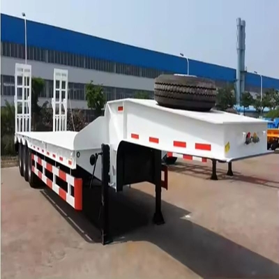 3 άξονες 20FT 40FT Κωνσταντινοφόρο πλαίσιο επίπεδο κρεβάτι ημιπροωθητήρα με ανάρτηση τύπου MacPherson