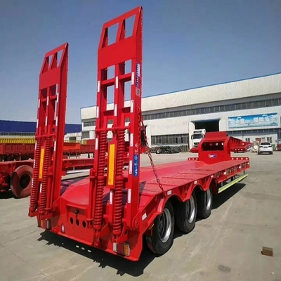 Προσαρμογή 3 Άξονες 80t Lowbed Lowboy Low Flatbed Loader Drop Deck Trailers 1820mm