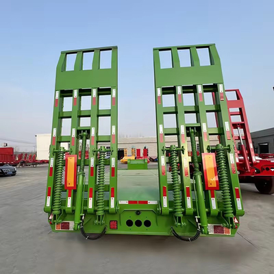 Προσαρμογή 3 Άξονες 80t Lowbed Lowboy Low Flatbed Loader Drop Deck Trailers 1820mm