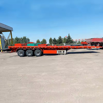 60ton 20ft Flat Bed Container 40ft Flatbed Semi Truck Trailer με μεγάλη χωρητικότητα φορτίου