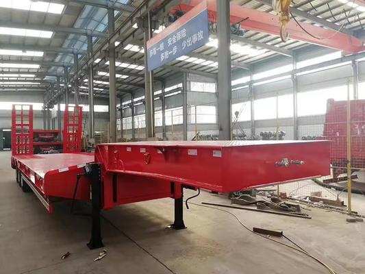 60ton 20ft Flat Bed Container 40ft Flatbed Semi Truck Trailer με μεγάλη χωρητικότητα φορτίου