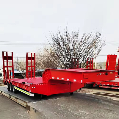 60ton 20ft Flat Bed Container 40ft Flatbed Semi Truck Trailer με μεγάλη χωρητικότητα φορτίου