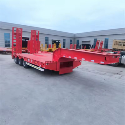 60ton 20ft Flat Bed Container 40ft Flatbed Semi Truck Trailer με μεγάλη χωρητικότητα φορτίου