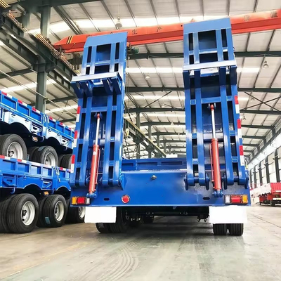 Κατώτατο κρεβάτι τροχόσπιτο Lowboy Flatbed Truck Iron Tread 1820mm Heavy Duty 3 Άξονες 100t